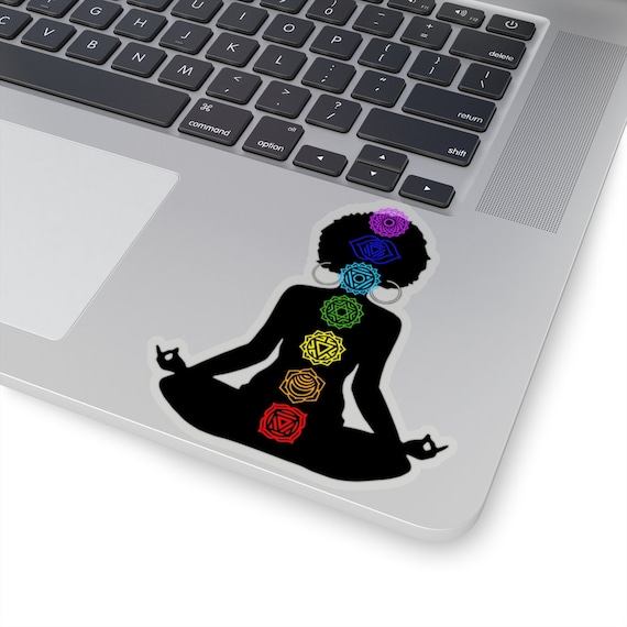 Afro Chakra Sticker - Yoga Sticker - African American - Black Queen - Gift for Yogi