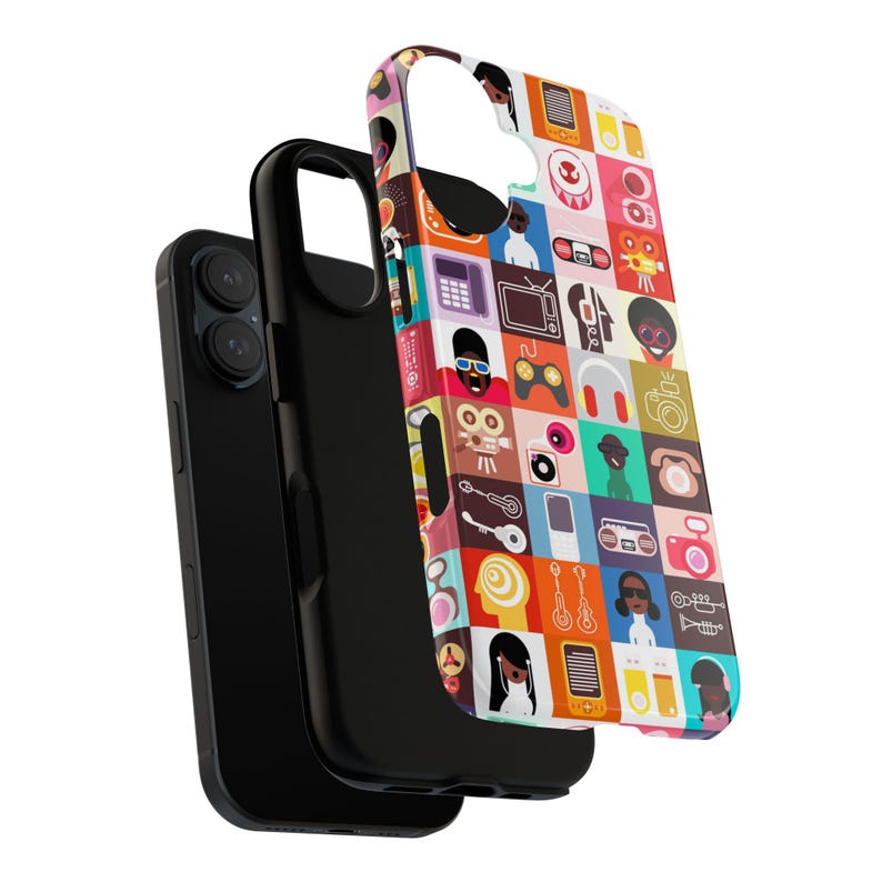 Afro Tech Phone Case: Vintage Technology Design image 4
