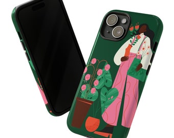 Black Woman Plant Lover Phone Case: Green Thumb Electronics Cover