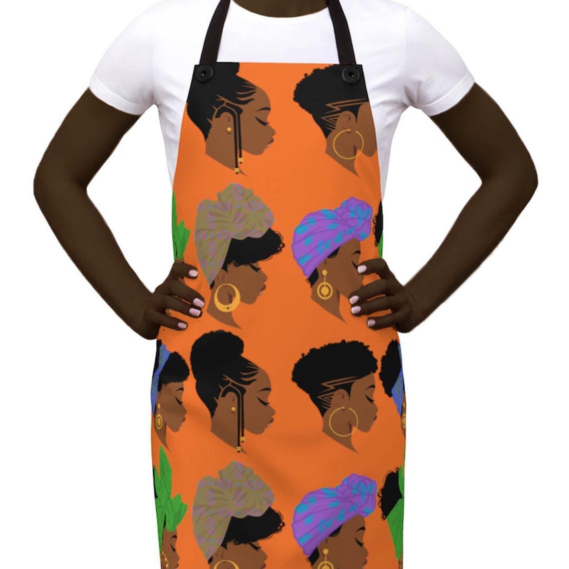 Headwrap Woman Apron African American Aprons Natural Hair Etsy