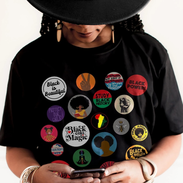 Black Woman Magic Shirt: Afro Puffs, Melanin Pride Tee