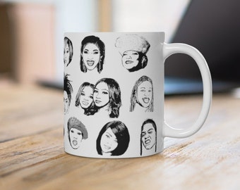 Female Rappers Mug - Hip Hop Music Cup - Old School Rap - Rap Music - Hip Hop Art - Black Women - Black Owned - Black Pride