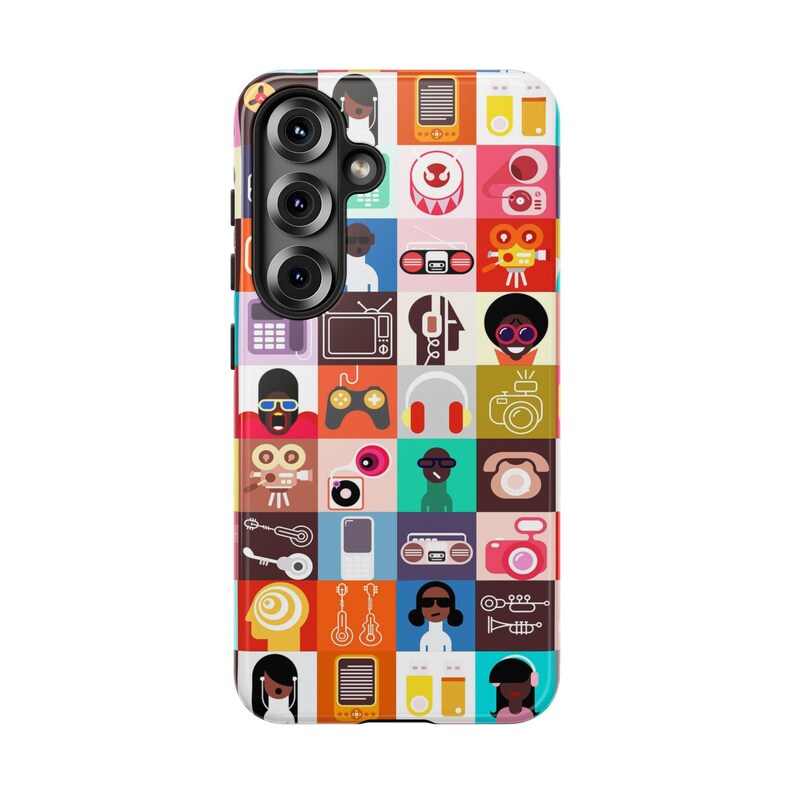 Afro Tech Phone Case: Vintage Technology Design image 5