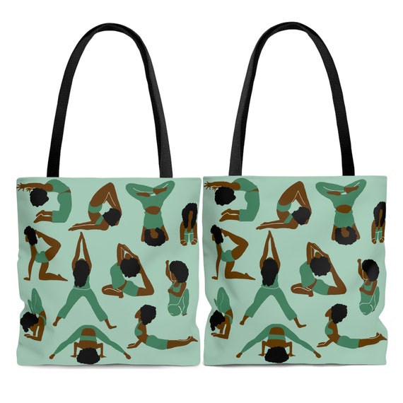 Black Women Yoga Poses Bag African American Gifts Black Girl Pilates Gift  for Yogi Fitness Teacher Afro Queen Art Workout Goals 