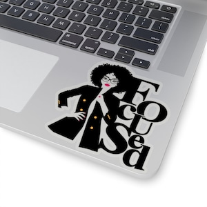 Afro Woman &#39;Stay Focused&#39; Sticker - Black Girl Magic