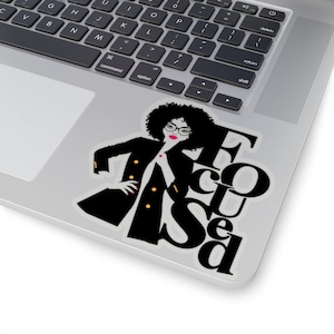 Afro Woman Sticker - Kiss Cut Stickers - African American - Black Girl Magic - Stay Focused - Black Women Art - Black Businesswomen