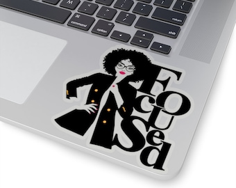 Afro Woman 'Stay Focused' Sticker - Black Girl Magic
