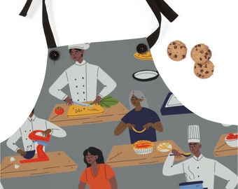 Black Chefs Apron - Cooking Apron - Black Women Cook - Soul Food - African American Apron - Afrocentric Aprons - Black Owned - Black Cooks
