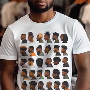 Barber Haircuts Shirt - Black Barbershop - African American Men - Culture Tee - Beauty School - Afro Locs Braids Hairstyles - Adult Unisex
