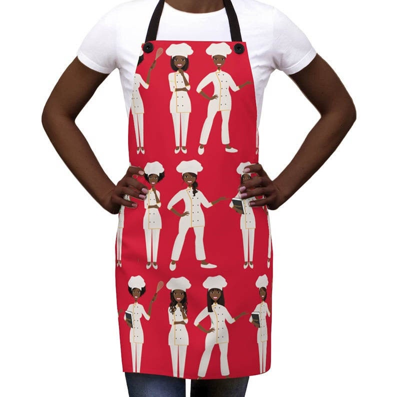 Black Women Chefs Apron - African American Aprons - Black Women Cook - Culinary Gifts - Gift for Black Chef 