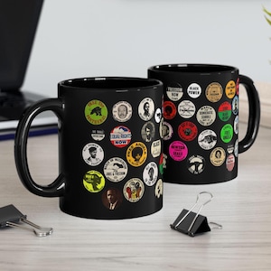 Kubek Black Panther Party - Czarna historia - Ruch na rzecz praw obywatelskich - Afroamerykanie - Czarna duma - Czarna moc - Malcolm X - Czarna pięść
