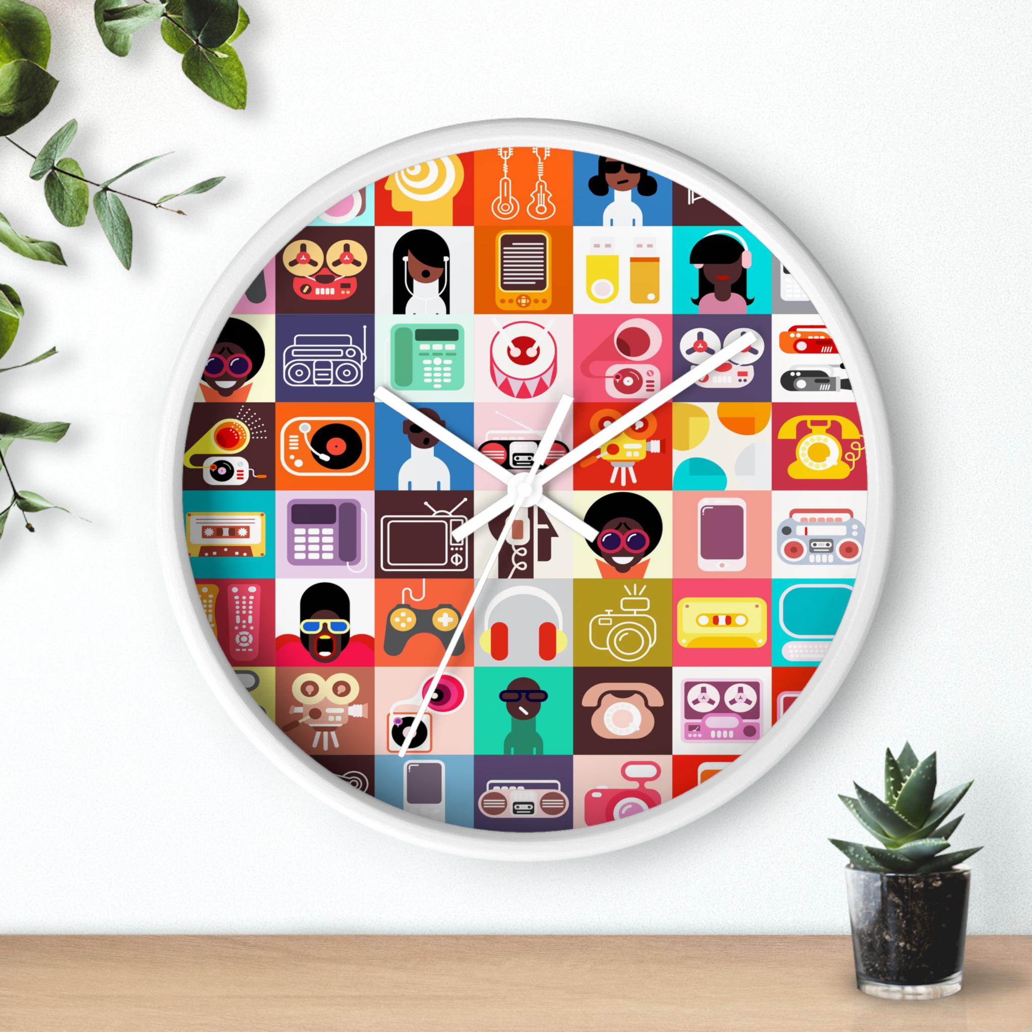 Afro Retro Tech Wall Clock: Old School Vibe, Afrocentric Home Decor ...