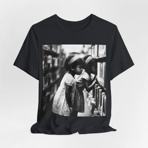 Black Girls Reading T-Shirt: Library Explorers, Afro Education image 3