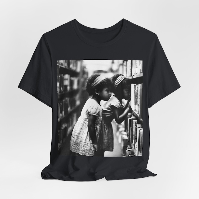Black Girls Reading T-Shirt: Library Explorers, Afro Education image 3