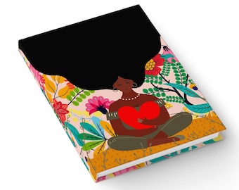 Black Woman Self-Love Journal: Floral Hardcover Notebook