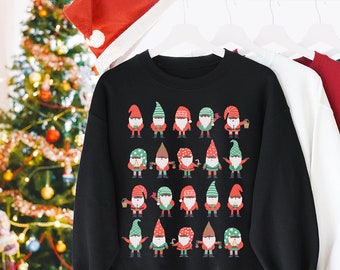 Black Elves Sweatshirt - Christmas Tops - African American Sweatshirts - Holiday Tops - Santas Helpers - Brown Gnomes