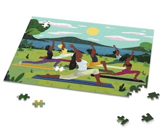 Outdoor Yoga Puzzle: Black Yogi, Health & Wellness Gift