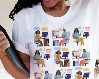 Black Women in Tech Tee - Adult Unisex Shirt - African American - STEM Careers - Gift for Techie - Computer Nerd - Black Girls Coding