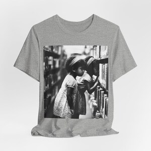 Black Girls Reading T-Shirt: Library Explorers, Afro Education Athletic Heather