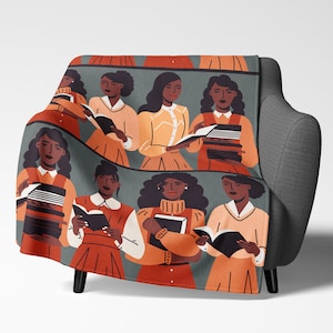 Brown Readers Blanket - Black Girls Read - Gift for Writer - Bookish Gifts - African American Decor