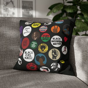 Black Empowerment Throw Pillow - Afro Woman - Afrocentric Home Decor - Custom Pillow - Black Power - Melanin Pride - Panther Party