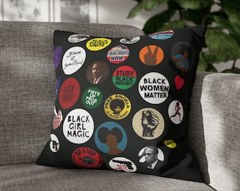 Black Empowerment Throw Pillow: Afrocentric Home Decor