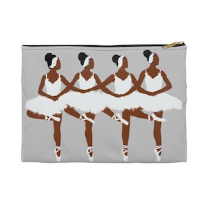 Black Ballerinas Accessory Pouch- African American Bags - Gift for Dancer - Swan Lake Ballet - Ballet Dancers - Afro Ballerina