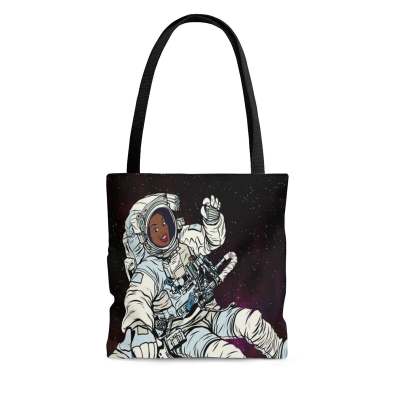 Pattern Print Astronaut Leather Tote Bag main image 0