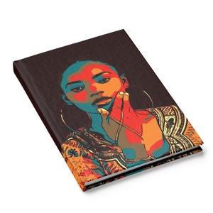 Afrocentric Woman Journal African American Art Black Girl Journal Gift for Black Woman Writing Journal Writer Gift Black Owned image 4