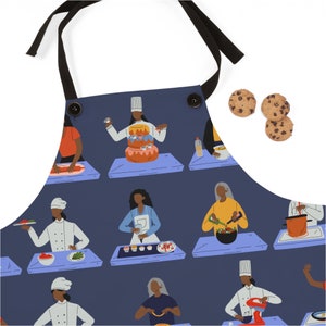Black Women Chefs Apron: Culinary Queen Kitchen Accessory