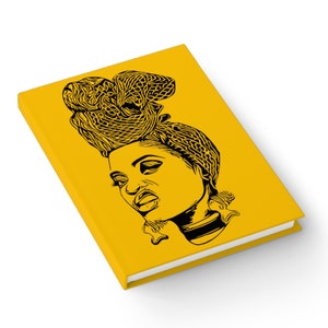 Black Woman Journal - Gift for Writers - Black Girl Art - African American Headwraps - Black Power - Black Pride - Writing Journal