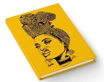 Black Woman Journal - Cadeau pour les écrivains - Black Girl Art - Headwraps afro-américains - Black Power - Black Pride - Journal d'écriture