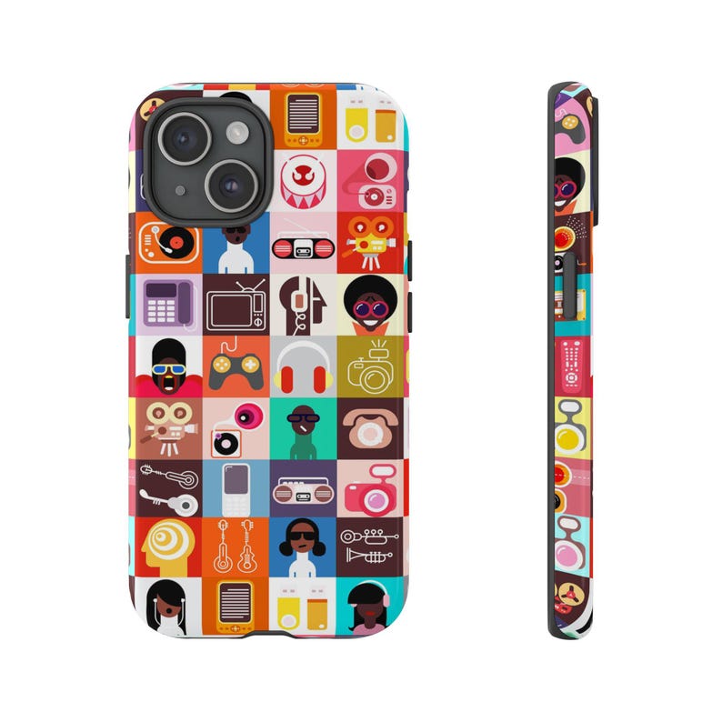Afro Tech Phone Case: Vintage Technology Design image 7