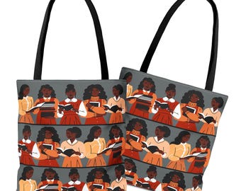 Brown Readers Tote Bag | Black Girls Read, Book Lover, Retro Bookish Gift