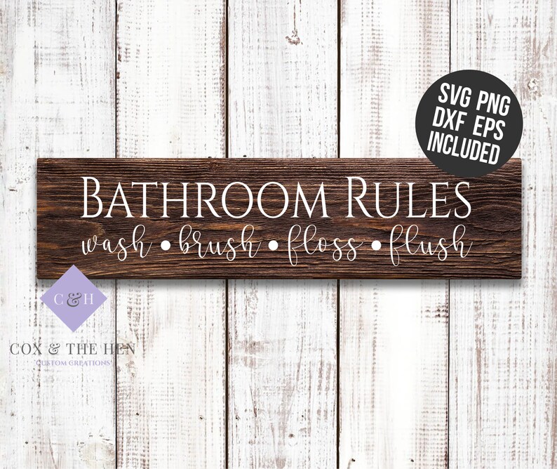 Bathroom Rules Wood Sign SVG Bathroom Sign Wood Sign Etsy Canada