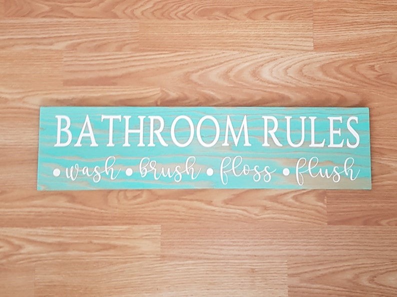 Bathroom Rules Wood Sign SVG Bathroom Sign Wood Sign Etsy Canada
