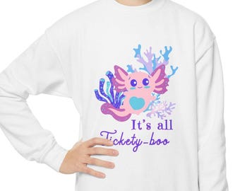 Adorable Axolotl in a Tickety-Boo Underwater Graphic Design Kids T-Shirt for the Happy-Go-Lucky Child
