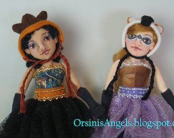 Bear and Raccoon Magic Instant Downloadable PDF Ball Jointed Cloth Art Doll E-Class by Marla L. Niederer