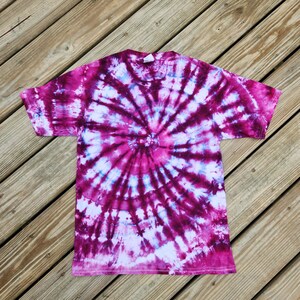 Unisex storlek S Spiral Ice Dye T-shirt: Handfärgad bomull