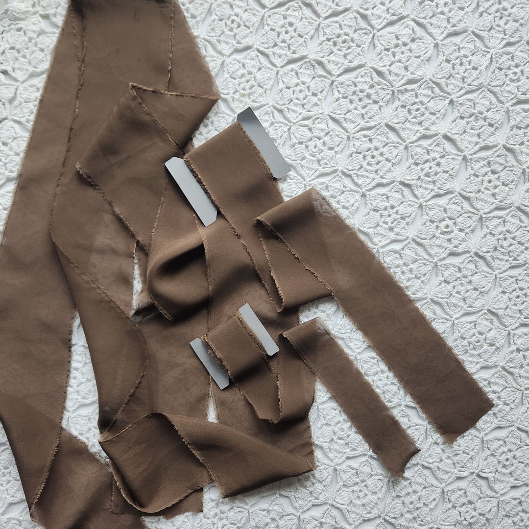 Chocolate Brown Silk Chiffon Ribbon: 9 Ft Hand Torn Ribbon - Etsy
