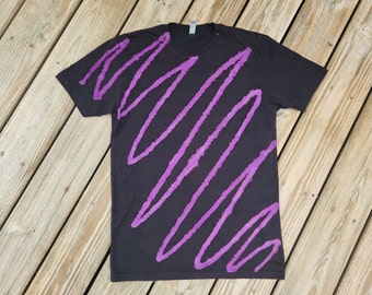 UNISEX MEDIUM Tie Dye T-shirt; Soft Ringspun Cotton; Reverse Dye; Baltimore Ravens Colors