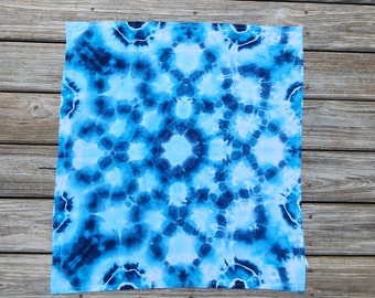 Hand Dyed  Shibori Style; 26" x 28"; 100% Cotton: Tea Towel; Kitchen Towel; Hand Towel; Flour Sack Towel; Tapestry; Linen