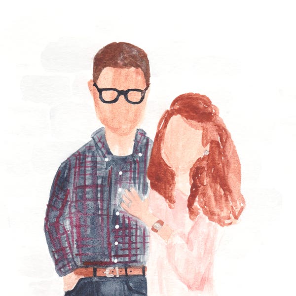 Dan & Kayla - Watercolor Print Digital Download