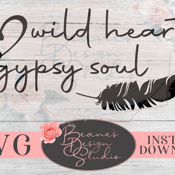 wild heart gypsy soul SVG design | boho hippie SVG design | Laptop Decal Design | MacBook Decal Design SVG | Cricut Cut Design