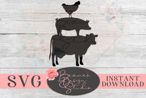 Download Chicken Pig Cow Svg Chicken Cow Pig Design Farmhouse Svg Etsy