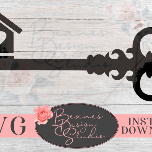 House Key SVG | Cute Key Design svg | Cute Skeleton Key svg | Realtor Logo SVG | Cut files for Cricut Silhouette | SVG file for Cricut