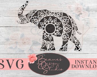 Mandala elefante SVG diseño / mandala diseño / good vibes calcomanía svg / boho hippie diseño SVG / MacBook Diseño de calcomanías SVG / Cricut Cut Design
