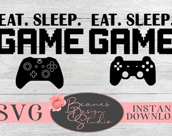 Comer Juego de sueño SVG / Comer Sleep Juego Xbox Playstation Diseño / Gamer svg / Diseño de juegos / Diseño de Xbox SVG / Diseño de Playstation SVG SVG