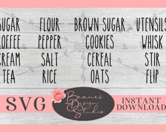 Kitchen Labels Set SVG Bundle | Rae Dunn Inspired Kitchen Labels Set svg | Sign svg | family svg | rustic svg | SVG Files for Cricut