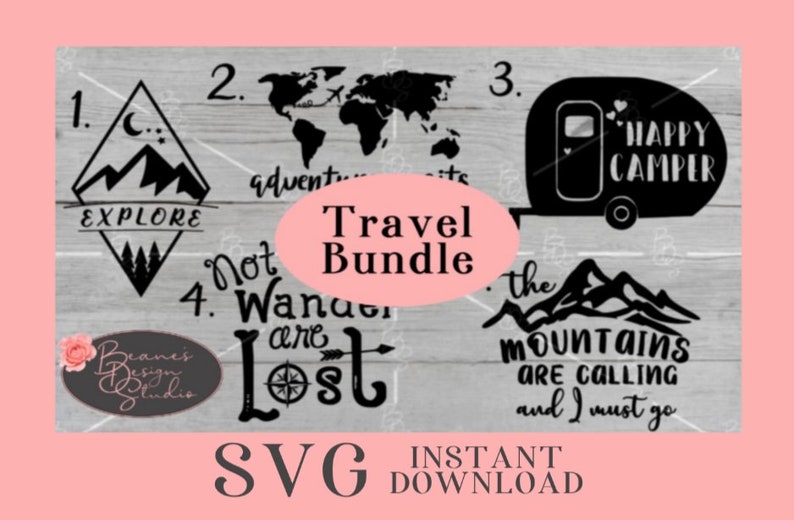 Travel SVG Bundle Explore Adventure Awaits Happy Camper | Etsy